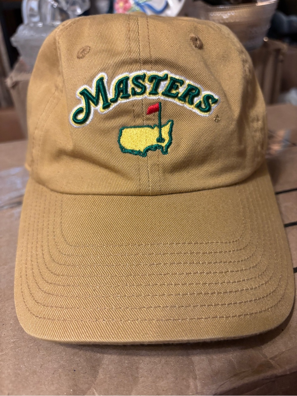 American Needle Masters Khaki Cap with Yellow & Green Embroidery